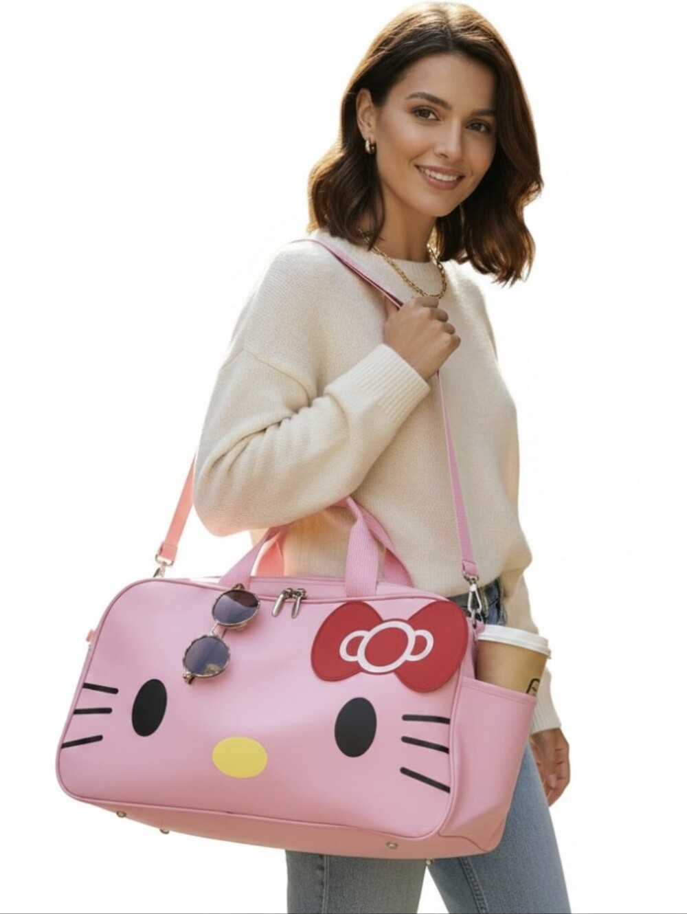 Hello Kitty Pink Purse Duffle Bag Gym Luggage Shoulder Travel Carry‎ on Bag